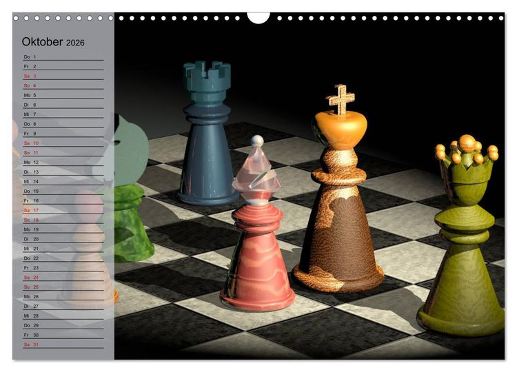 Produktbild: SCHACH - Spiel der K&ouml;nige (Wandkalender 2026 DIN A3 quer), CALVENDO Monatskalender