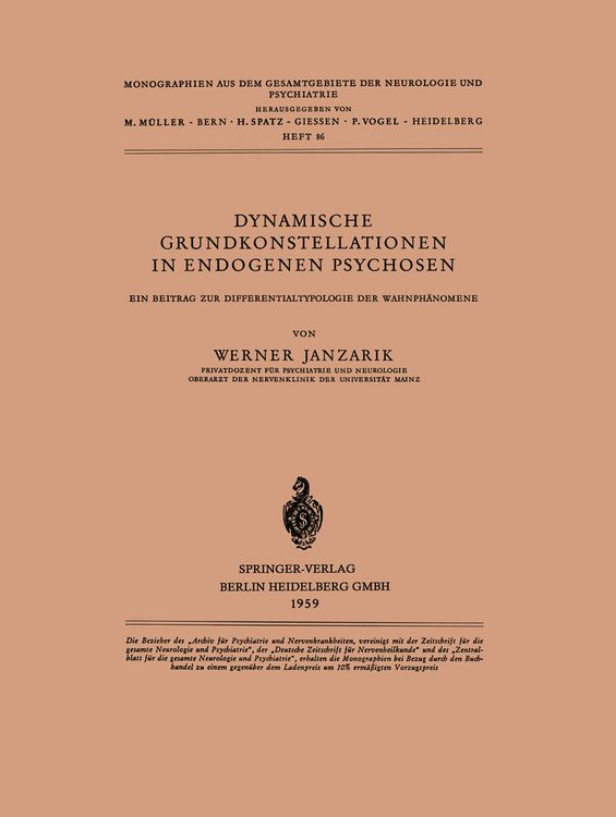 Produktbild: Dynamische Grundkonstellationen in Endogenen Psychosen