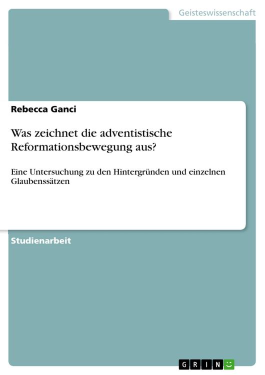 Produktbild: Was zeichnet die adventistische Reformationsbewegung aus?