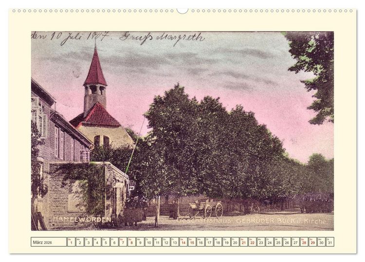 Produktbild: Gruss aus Hamelw&ouml;rden - Kehdingens sch&ouml;nstes Dorf in alten Ansichten (hochwertiger Premium Wandkalender 2026 DIN A2 quer), Kunstdruck in Hochglanz