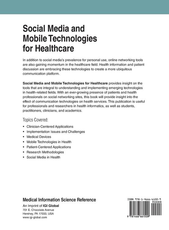 Produktbild: Social Media and Mobile Technologies for Healthcare
