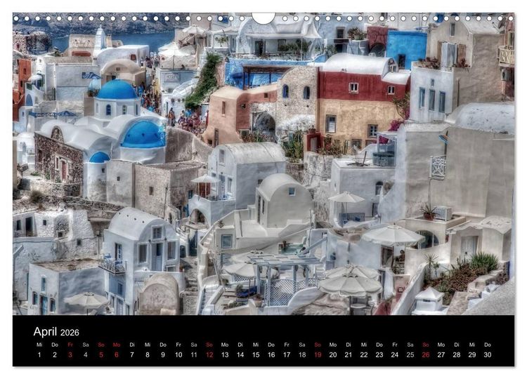 Produktbild: Zauberhaftes Santorin (Wandkalender 2026 DIN A3 quer), CALVENDO Monatskalender