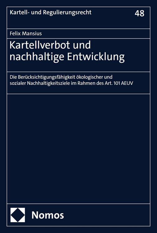 Produktbild: Kartellverbot und nachhaltige Entwicklung