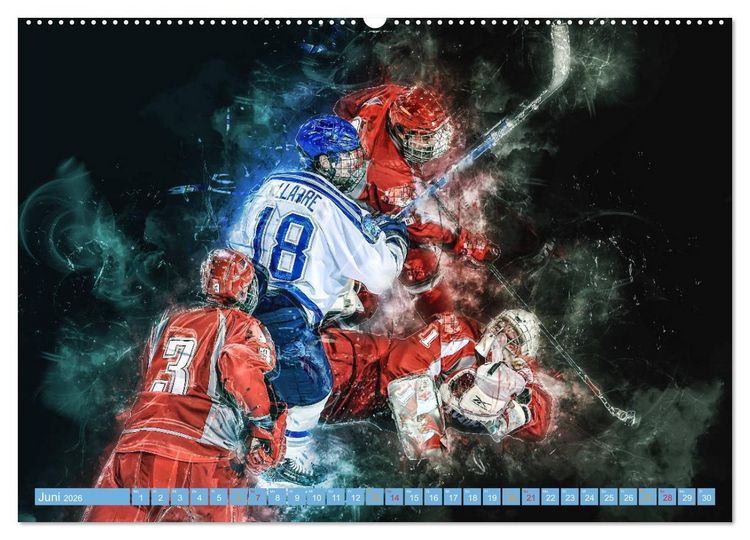 Produktbild: Eishockey - extrem cool (hochwertiger Premium Wandkalender 2026 DIN A2 quer), Kunstdruck in Hochglanz