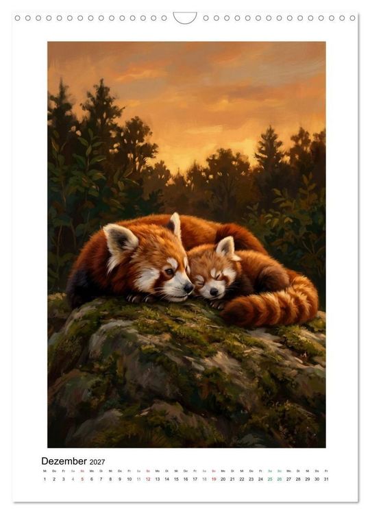 Produktbild: Rote Pandas &ndash; Pure Lebensfreude auf leisen Sohlen (Wandkalender 2027 DIN A3 hoch), CALVENDO Monatskalender