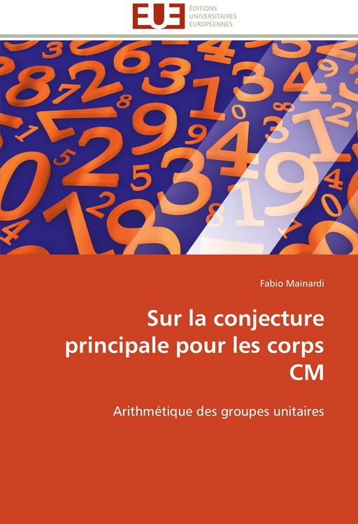 Produktbild: Sur la conjecture principale pour les corps CM