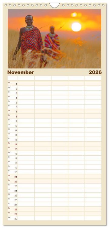Produktbild: Familienplaner 2026 - Afrikas urt&uuml;mliche Sch&ouml;nheit mit 5 Spalten (Wandkalender, 21 x 45 cm) CALVENDO