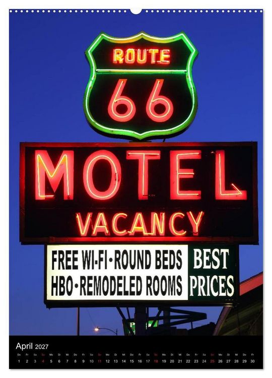 Produktbild: Route 66 (hochwertiger Premium Wandkalender 2027 DIN A2 hoch), Kunstdruck in Hochglanz