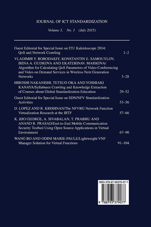 Produktbild: Journal Of Ict Standardization 3-1