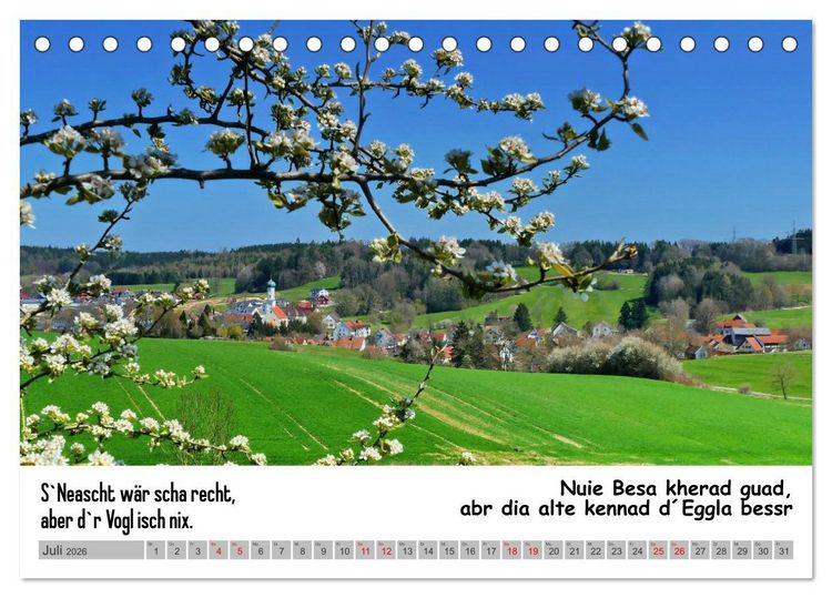 Produktbild: Schw&auml;bische Sprichw&ouml;rter 1 Wi ma hald so said! (Tischkalender 2026 DIN A5 quer), CALVENDO Monatskalender