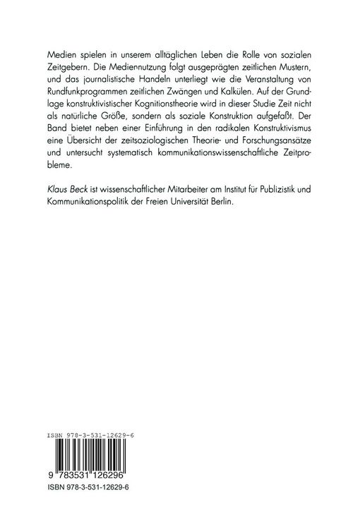 Produktbild: Medien und die soziale Konstruktion von Zeit
