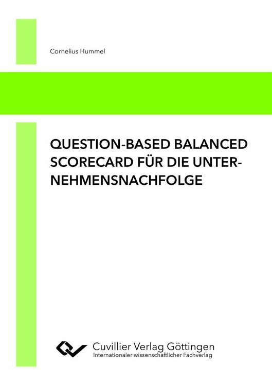 Produktbild: Question-based Balanced Scorecard f&uuml;r die Unternehmensnachfolge