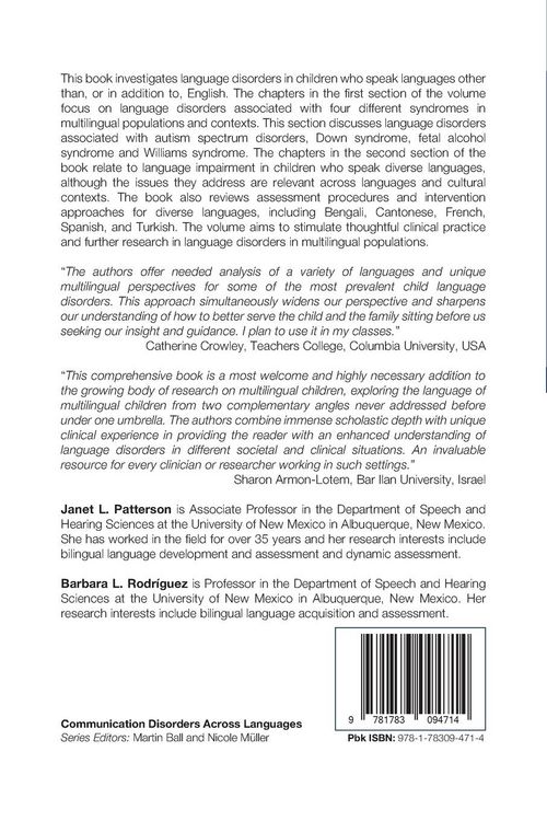 Produktbild: Multilingual Perspectives on Child Language Disorders
