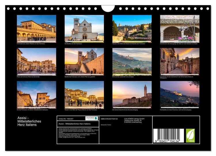 Produktbild: Assisi - Mittelalterliches Herz Italiens (Wandkalender 2026 DIN A4 quer), CALVENDO Monatskalender