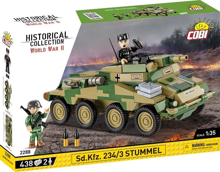 Produktbild: COBI Historical Collection 2288 - Sd. Kfz. 234/3 Stummel, WWII, Panzer, Bausatz, 1:35, 438 Bauteile
