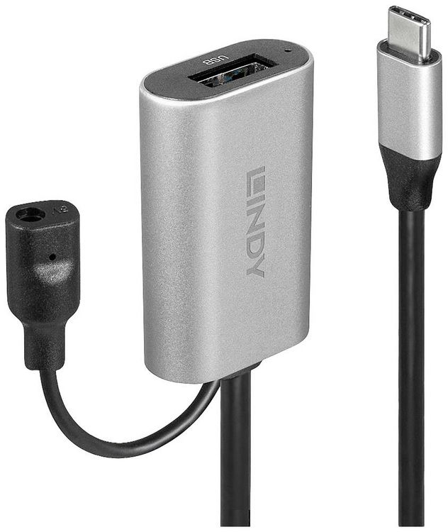 Produktbild: LINDY USB-Kabel USB 3.2 Gen1 USB-C&reg; Stecker, USB-A Buchse 5.00m Schwarz, Grau 43270
