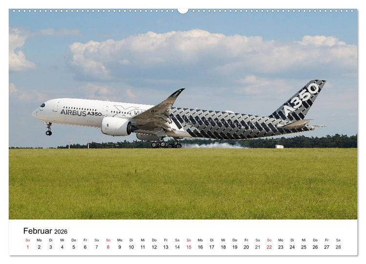 Produktbild: Die sch&ouml;nsten Airliner (Wandkalender 2026 DIN A2 quer), CALVENDO Monatskalender