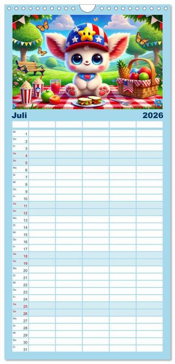 Produktbild: Familienplaner 2026 - Buddy Stars - Abenteuer f&uuml;r Kinder mit 5 Spalten (Wandkalender, 21 x 45 cm) CALVENDO
