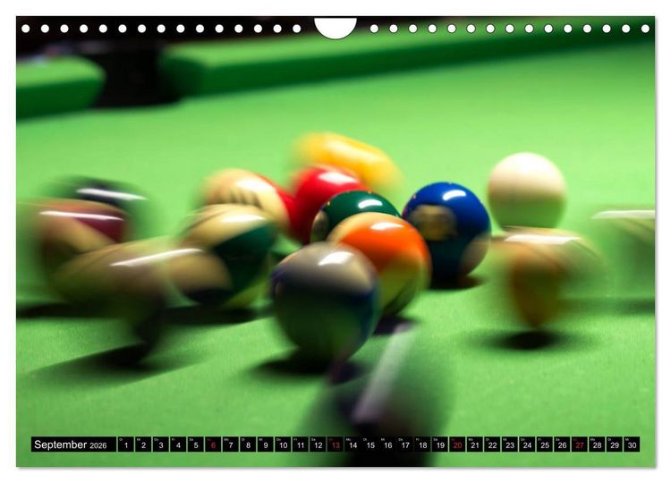 Produktbild: Billard. Konzentration - Sport - Spannung (Wandkalender 2026 DIN A4 quer), CALVENDO Monatskalender