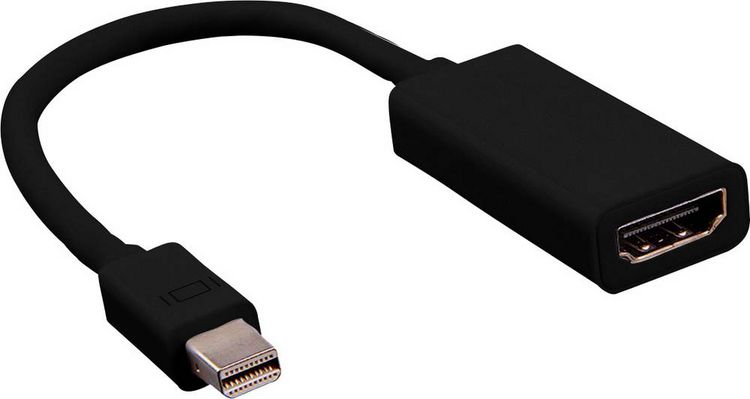 Produktbild: Value Mini-DisplayPort / HDMI Adapterkabel Mini DisplayPort Stecker, HDMI-A Buchse 0.15 m Schwarz 12.99.3130 DisplayPort-Kabel