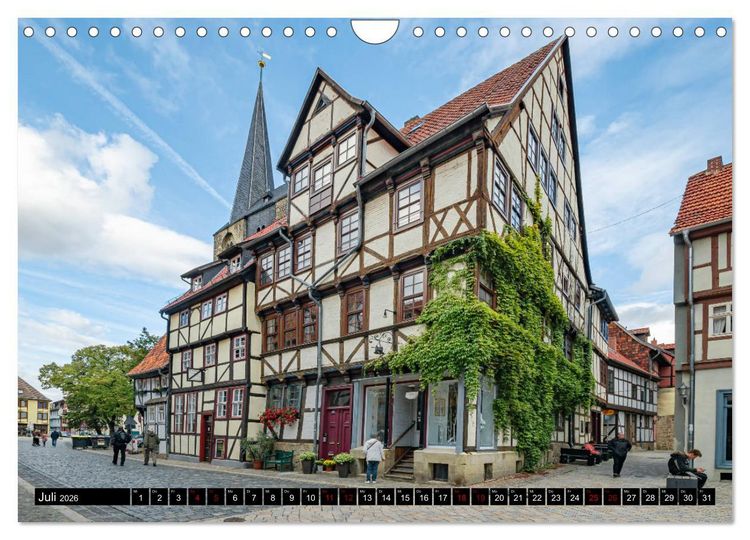 Produktbild: Fachwerkstadt Quedlinburg (Wandkalender 2026 DIN A4 quer), CALVENDO Monatskalender