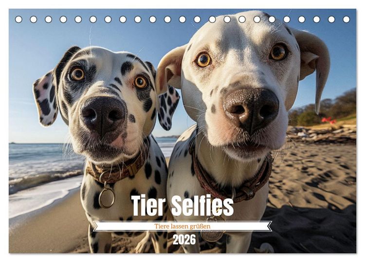 Produktbild: Tier Selfies (Tischkalender 2026 DIN A5 quer), CALVENDO Monatskalender
