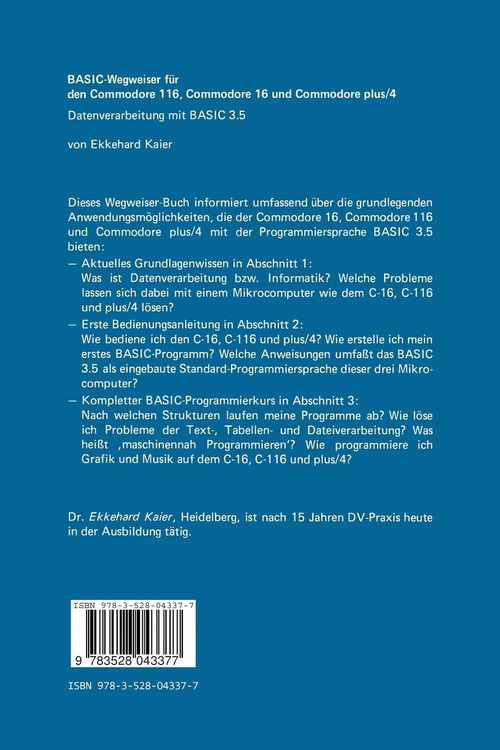 Produktbild: BASIC-Wegweiser f&uuml;r den Commodore 116, Commodore 16 und Commodore plus/4