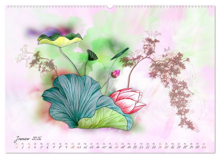 Produktbild: Lotus Bl&uuml;tenzauber (hochwertiger Premium Wandkalender 2026 DIN A2 quer), Kunstdruck in Hochglanz