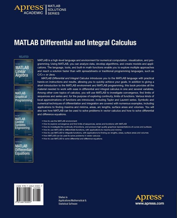 Produktbild: MATLAB Differential and Integral Calculus
