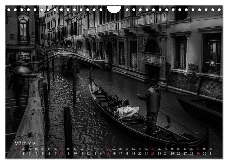 Produktbild: Venedig - Licht und Schatten (Wandkalender 2026 DIN A4 quer), CALVENDO Monatskalender