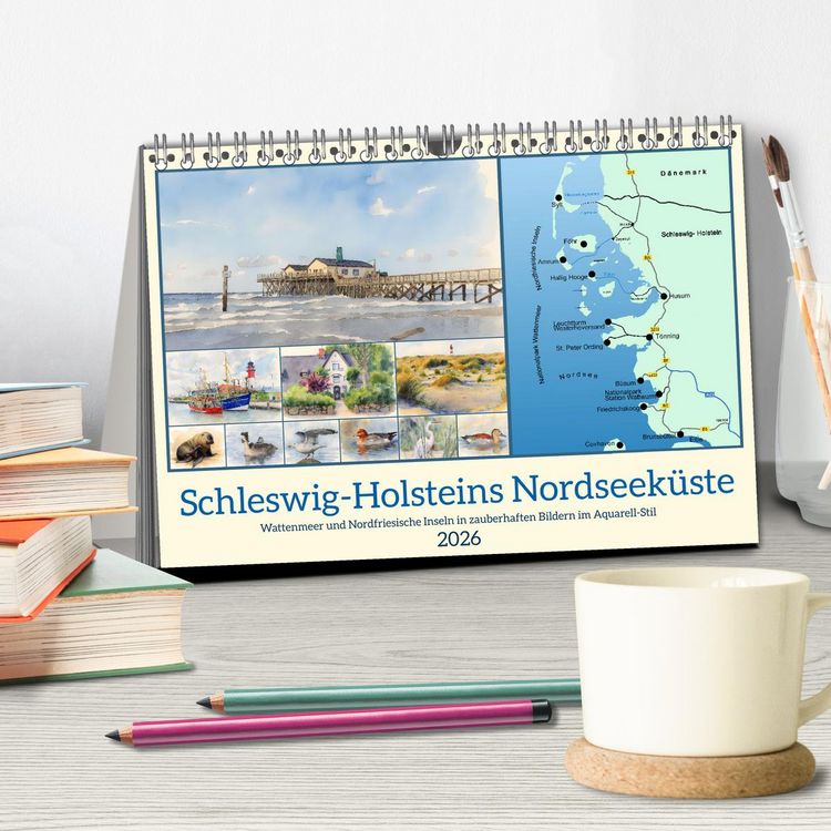 Produktbild: Schleswig-Holsteins Nordseek&uuml;ste (Tischkalender 2026 DIN A5 quer), CALVENDO Monatskalender