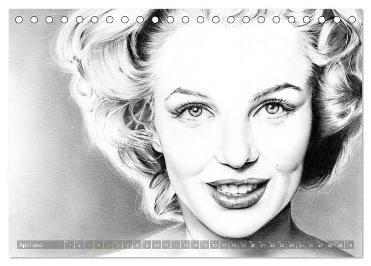 Produktbild: Hollywood Ikonen in Bleistift (Tischkalender 2026 DIN A5 quer), CALVENDO Monatskalender