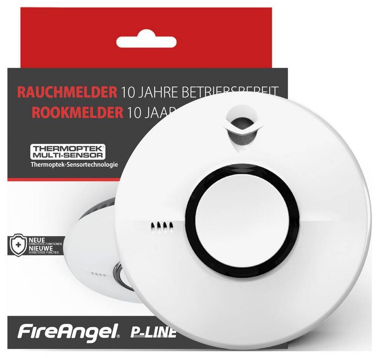 Produktbild: FireAngel Rauchwarnmelder inkl. 10 Jahres-Batterie batteriebetrieben (&Oslash; x H) 130mm x 34mm