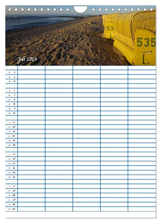 Produktbild: Meer Zeit f&uuml;r uns! (Wandkalender 2026 DIN A4 hoch), CALVENDO Monatskalender