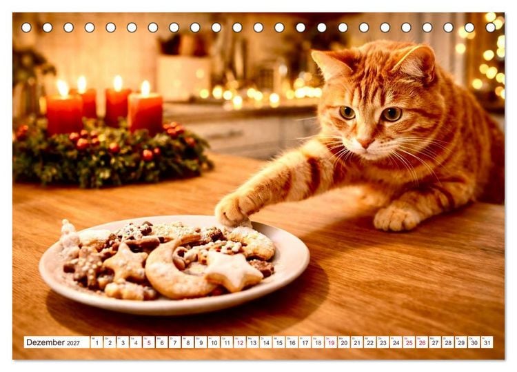 Produktbild: Rote Katzen (Tischkalender 2027 DIN A5 quer), CALVENDO Monatskalender
