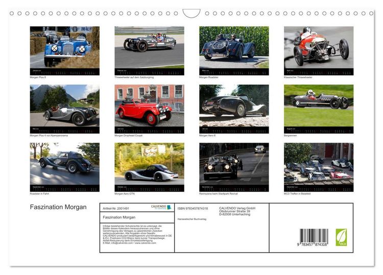 Produktbild: Faszination Morgan (Wandkalender 2026 DIN A3 quer), CALVENDO Monatskalender