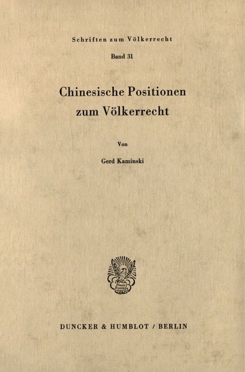 Produktbild: Chinesische Positionen zum V&ouml;lkerrecht.