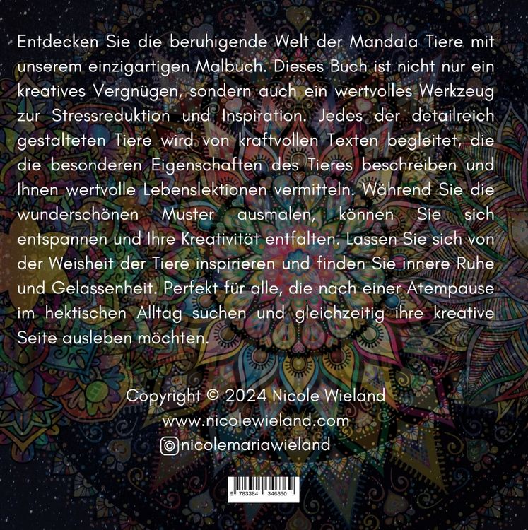 Produktbild: Mandala Malbuch f&uuml;r Erwachsene: Die Kraft der Tiere