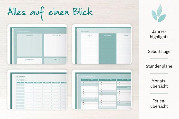 Produktbild: Mein Lehrerplaner A5+ &ndash; Ringbindung &ndash; Lehrerkalender f&uuml;r das Schuljahr 2026/2027 &ndash; Bl&auml;ttermeer