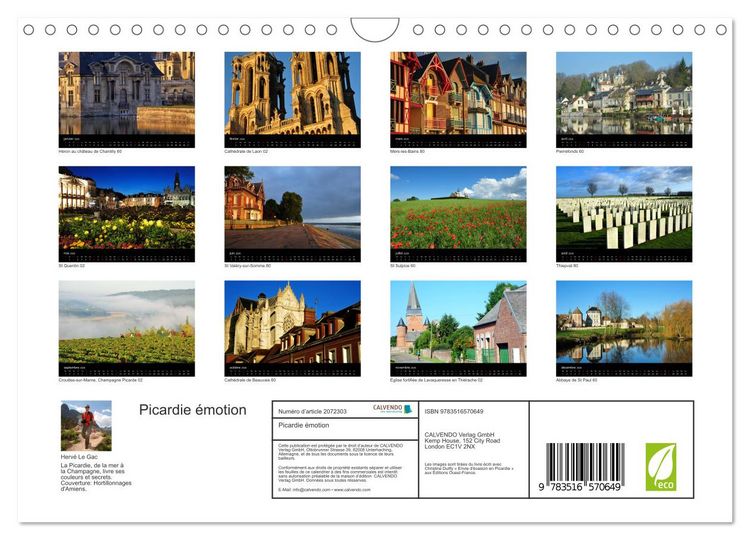 Produktbild: Picardie &eacute;motion (Calendrier mural 2026 DIN A4 vertical), CALVENDO calendrier mensuel
