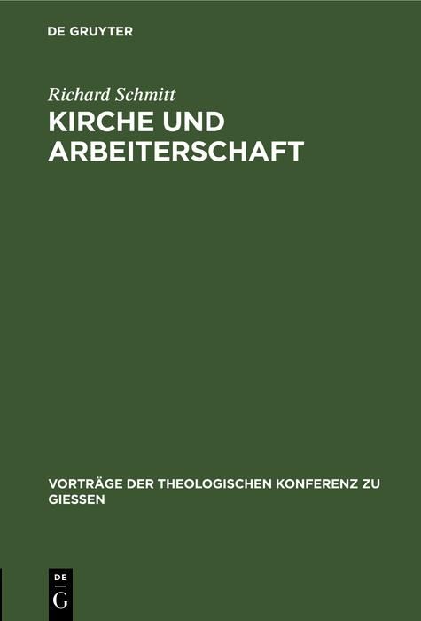 Produktbild: Kirche und Arbeiterschaft