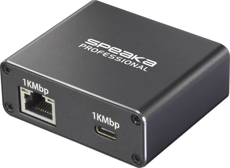 Produktbild: SpeaKa Professional SP-GNS-190 Splitter 1+1 Port RJ45, USB-C&reg; 1 GBit/s USB-Stromversorgung
