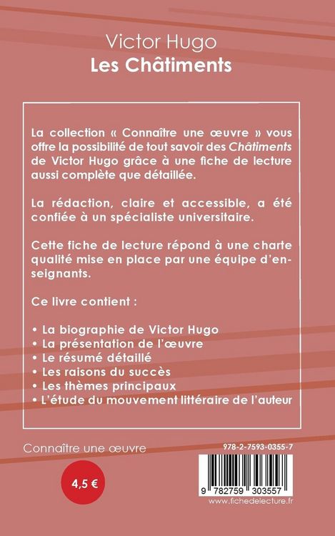 Produktbild: Fiche de lecture Les Ch&acirc;timents de Victor Hugo (Analyse litt&eacute;raire de r&eacute;f&eacute;rence et r&eacute;sum&eacute; complet)