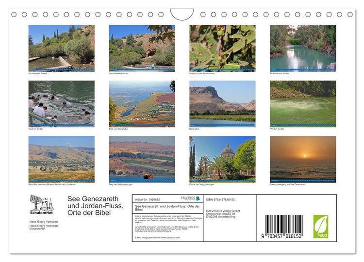 Produktbild: See Genezareth und Jordan-Fluss. Orte der Bibel (Wandkalender 2026 DIN A4 quer), CALVENDO Monatskalender