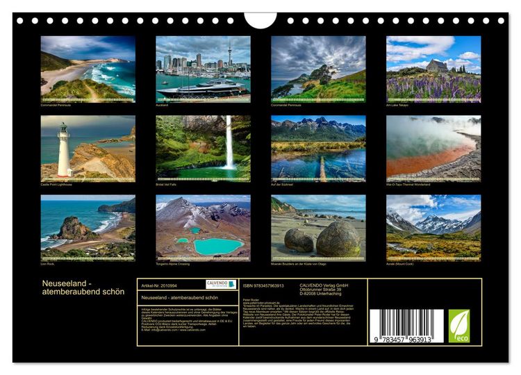 Produktbild: Neuseeland - atemberaubend sch&ouml;n (Wandkalender 2026 DIN A4 quer), CALVENDO Monatskalender