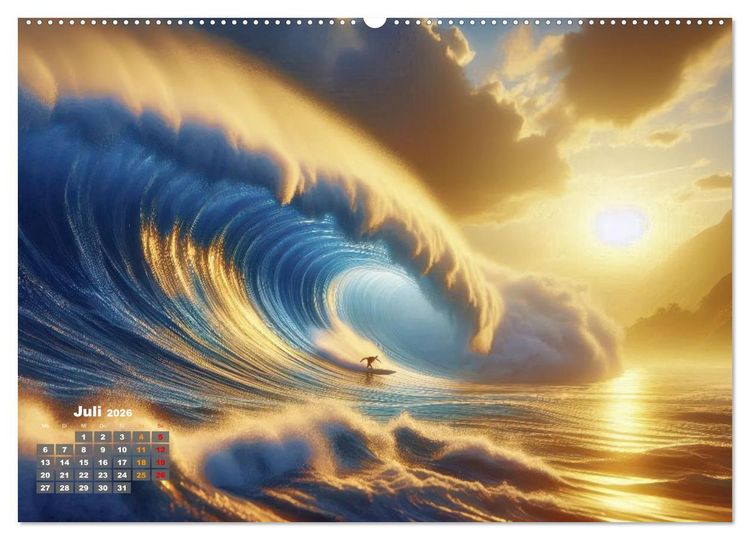 Produktbild: Big Wave Surfen (hochwertiger Premium Wandkalender 2026 DIN A2 quer), Kunstdruck in Hochglanz