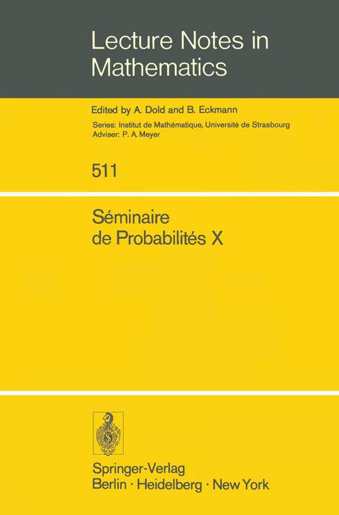 Produktbild: S&eacute;minaire de Probabilit&eacute;s X