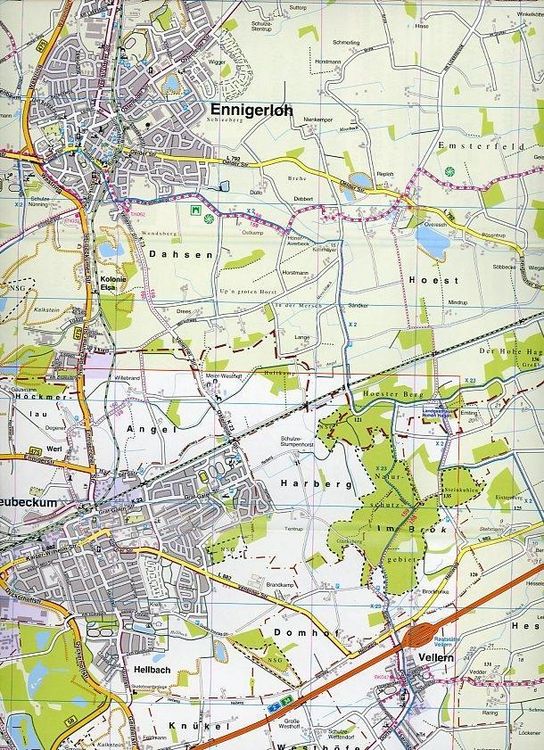 Produktbild: Beckum, KVplan, Radkarte/Wanderkarte/Stadtplan, 1:25.000 / 1:15.000 / 1:5.000