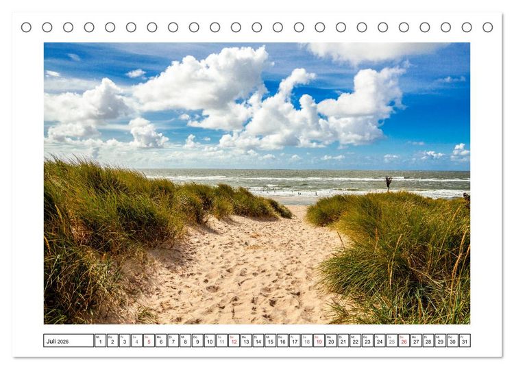 Produktbild: Sylt - Strandspaziergang (Tischkalender 2026 DIN A5 quer), CALVENDO Monatskalender