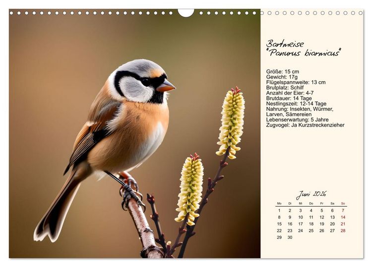 Produktbild: Meisen richtig erkennen (Wandkalender 2026 DIN A3 quer), CALVENDO Monatskalender